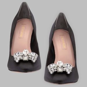 Avec Les Filles Black Heels with Embellishments